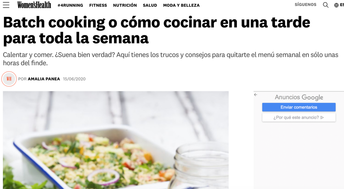 Batch cooking o cómo cocinar en una tarde para toda la semana