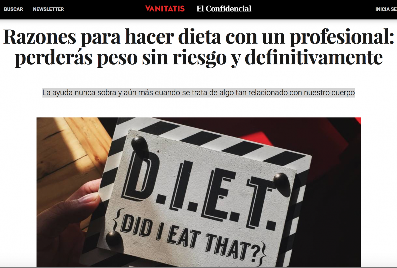Razones para hacer dieta con un profesional: perderás peso sin riesgo y definitivamente